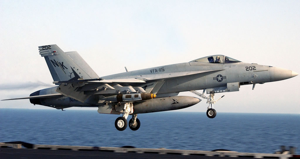 F/A-18E Super Hornet landing on carrier - VFA-115