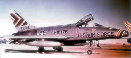 474th TFW Wing Commander's aircraft, North American F-100D-75-NA Super Sabre, AF Serial No. 56-3176, Cannon AFB