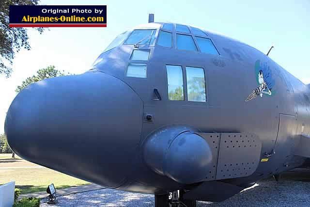 Nose section of the AC-130 gunship at Eglin AFB in Florida