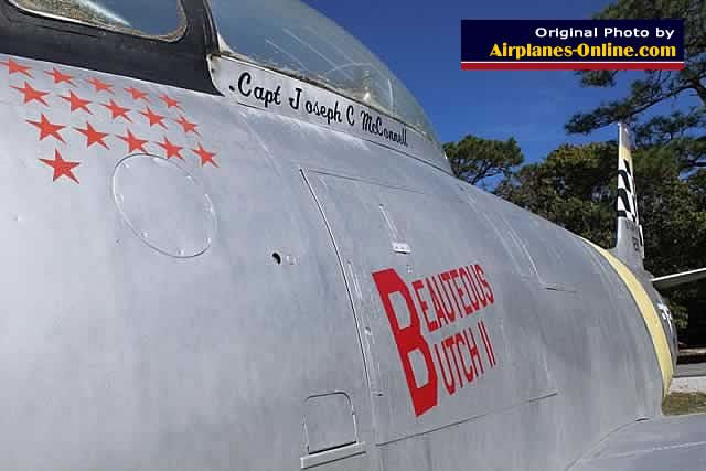 F-86 Sabre, S/N 12910, "Beauteous Butch II" flown by Capt. Joseph C. McConnell