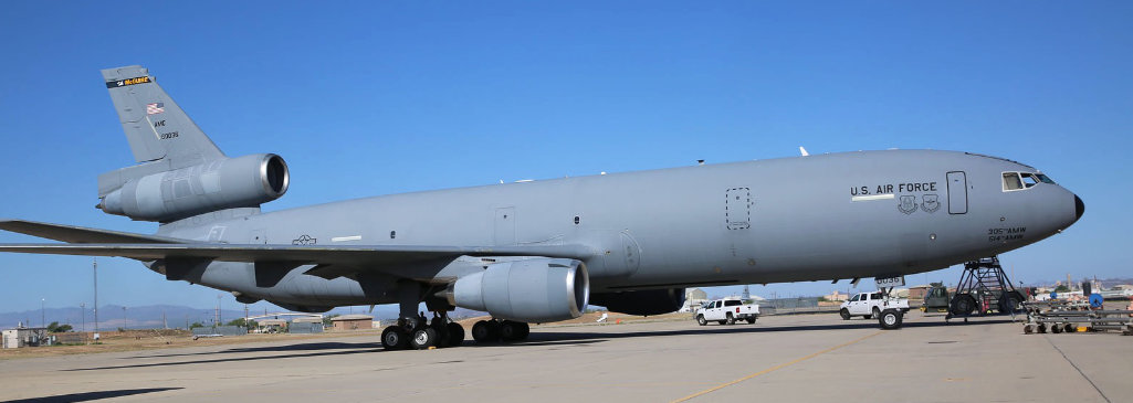 The first USAF KC-10 Extender arrives at AMARG on July 13, 2020