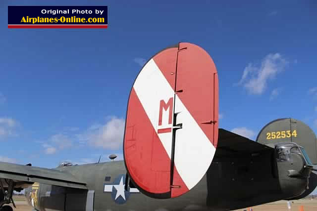 Tail section of the Consolidated B-24 Liberator "Witchcraft" as seen in Tyler, Texas (March 2013)