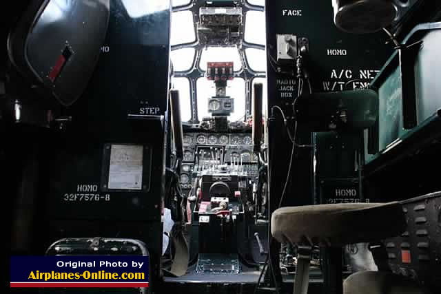 Cockpit view inside the Consolidated B-24 Liberator "Witchcraft"