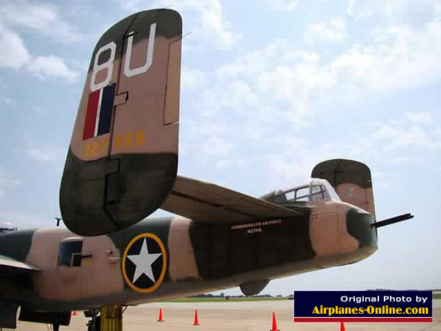 Tail section on the B-25J-5-NC "Yellow Rose" 