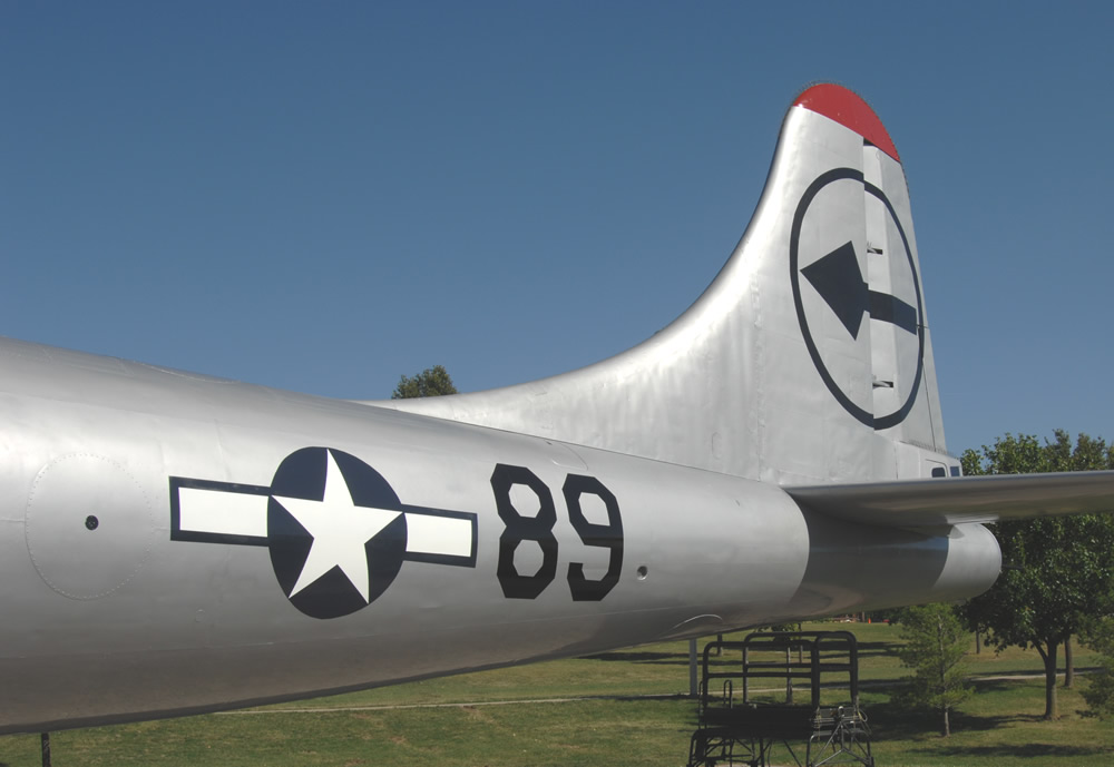 Tail section of the B-29 Superfortress "The Great Artiste" restored and on display at Whiteman AFB