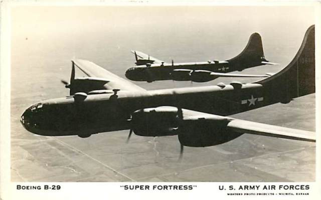 Historic Postcard: Boeing B-29 Super Fortress of the U.S. Army Air Forces