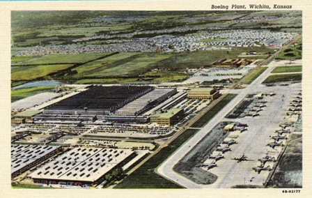 Aerial view of the Boeing Plant, Wichita, Kansas, during World War II