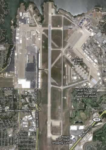 Map of Carswell AFB in Fort Worth, Texas