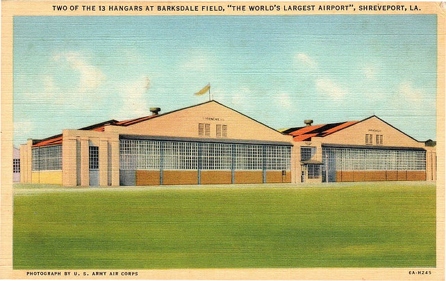 Two of the 13 hangars at Barksdale Field
