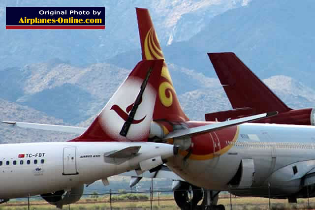 Airliners in desert storage at the Goodyear Airport, near Phoenix, Arizona