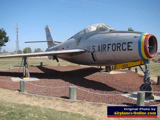 Republic F-84F Thunderstreak S/N 51-9433 on display at the Castle Air Museum in California