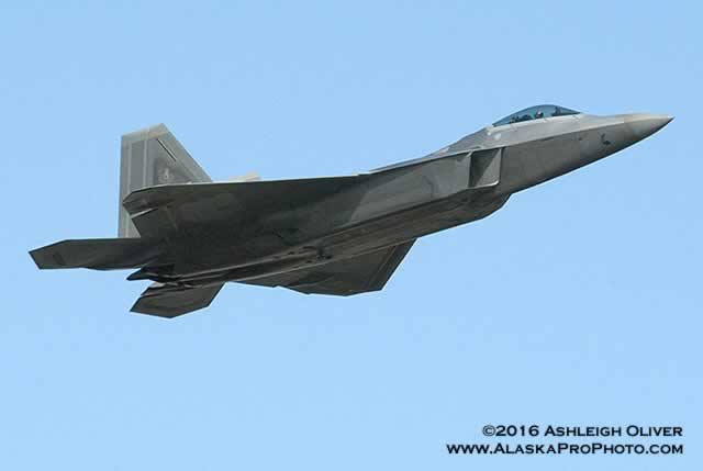 U.S. Air Force F-22 Raptor in flight at Artic Thunder Air Show, Joint Base Elmendorf-Richardson