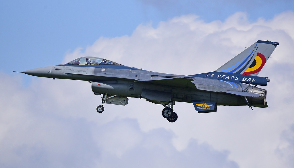 F-16 of the Belgian Air Force ... 75 Years BAF. Luxeuil, France, September, 2021