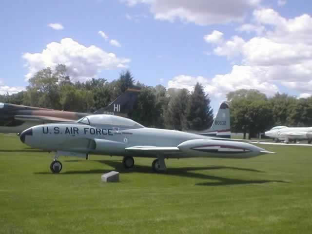 T-33A Shooting Star on display at Fairchild Air Force Base near Spokane, Washington