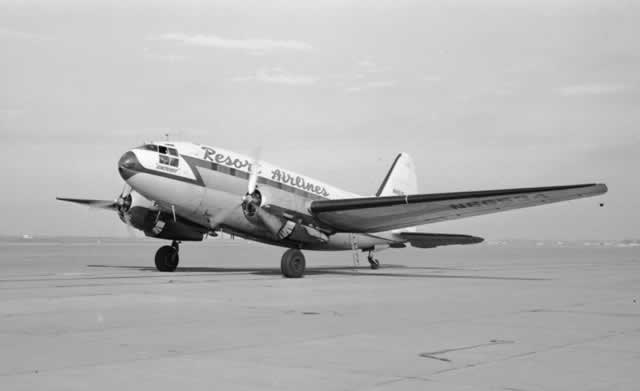 Curtiss C-46 "Suncruiser" of Resort Airlines, post-WWII
