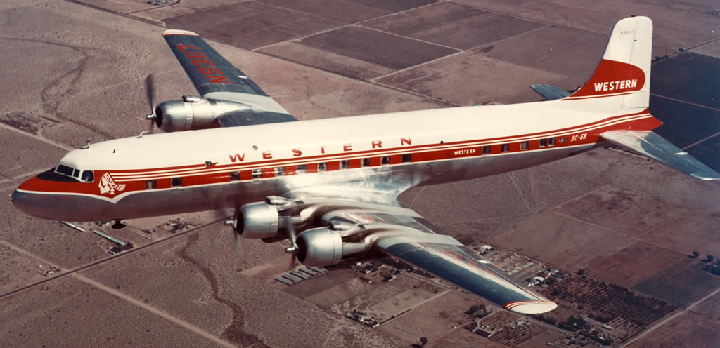 DC-6B of Western Airlines