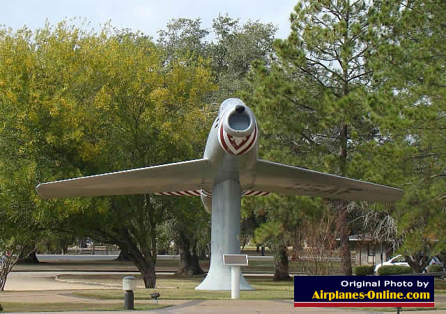 F-86 Saber on static display at the entrance to the former England AFB in Alexandria