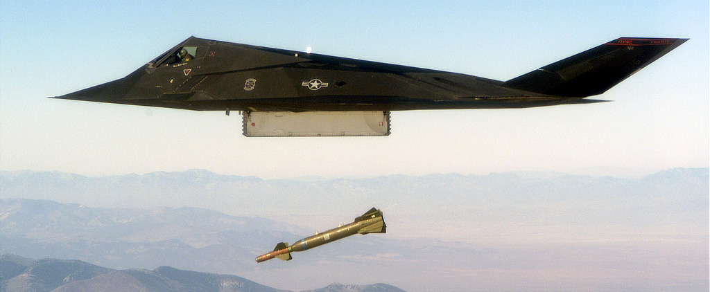 F-117 Nighthawk in Flight - Side View