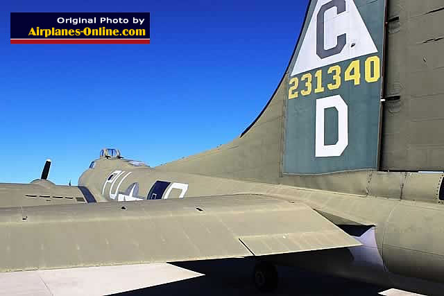 Tail section of the Boeing B-17G Flying Fortress "Miss Liberty" S/N 44-83884 painted as 231340