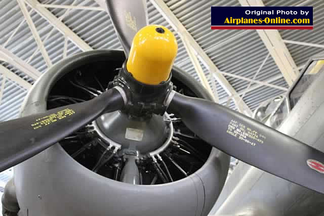 Close-up of engine on Nose view of B-17G "Short Bier" - S/N 44-83663