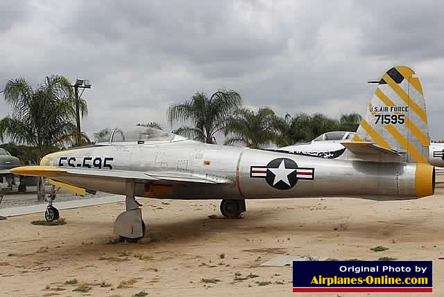 F-84G Thunderjet, S/N 71595, on display at the March Field Air Museum in California