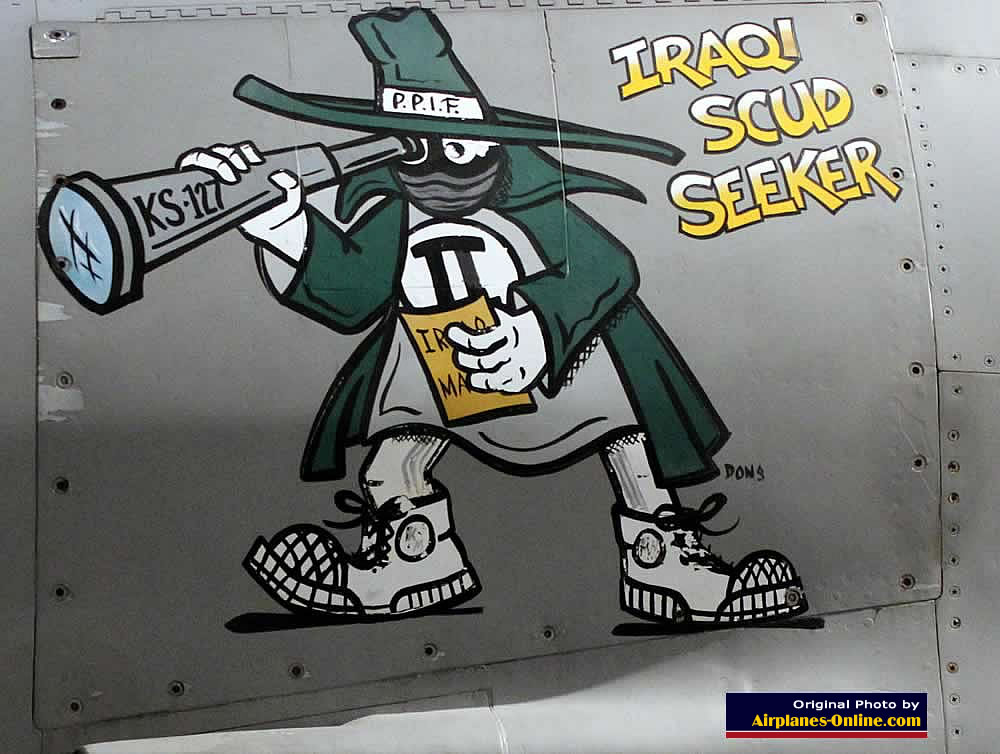 Nose art on RF-4C Phantom II "Iraqi Scud Seeker" on display at the National Museum of the U.S. Air Force