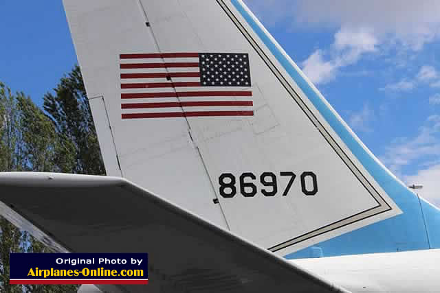 Tail section of Boeing VC-137B Air Force One, S/N 86970