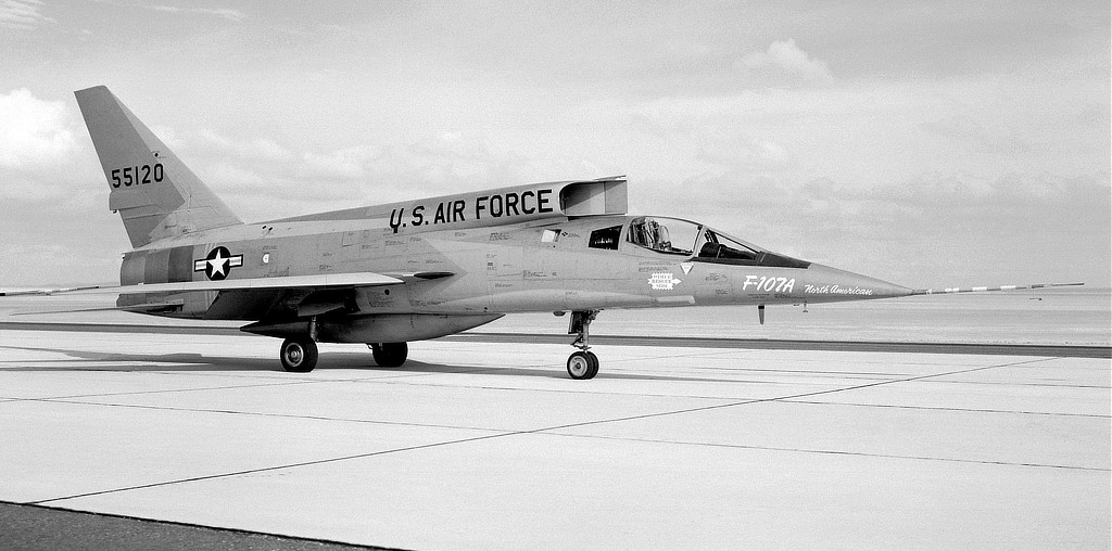 The third-built U.S. Air Force F-107A - Serial Number 55-5120, at the NASA Flight Research Center
