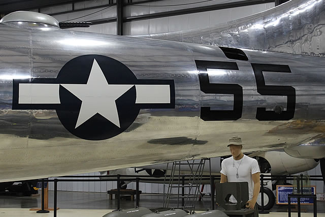 Rear fuselage view of the B-29A Superfortress "Jack's Hack"