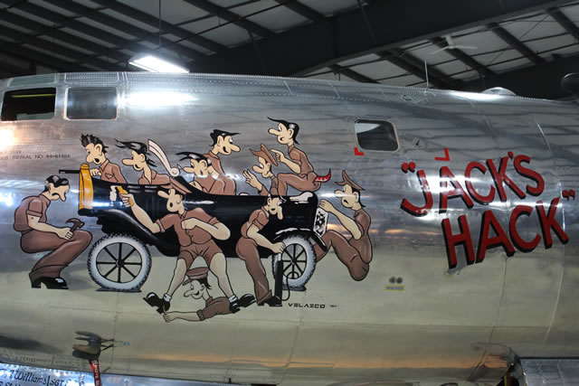 Nose art on the B-29A Superfortress "Jack's Hack"