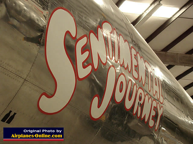 Front fuselage area and nose art on B-29 "Sentimental Journey" S/N 44-70016