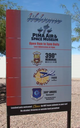 Directory of galleries and other facilities and tours at the Pima Air and Space Museum