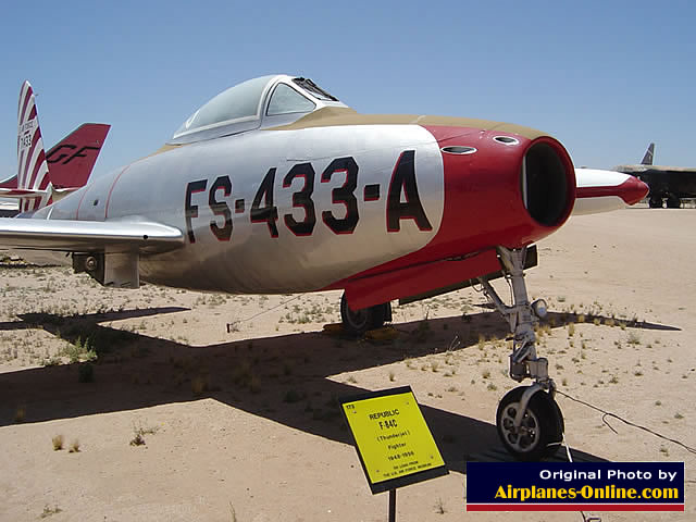 Republic F-84C Thunderjet, Buzz Number FS-433-A, on display at the Pima Air and Space Museum in Tucson