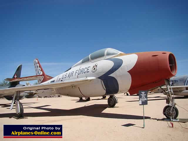 Republic F-84F in USAF Thunderbird markings at the Pima Air and Space Museum