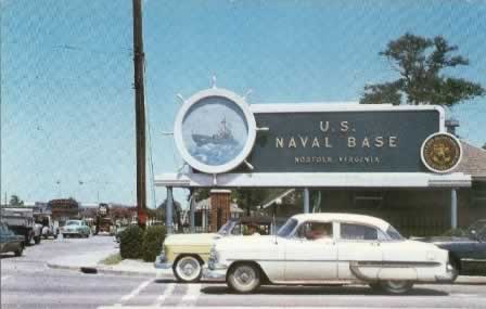 Gate at the U.S. Naval Base, Norfolk, Virginia, circa 1950s