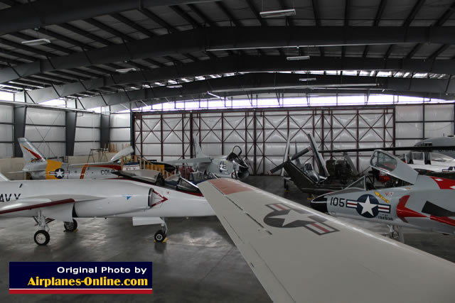 Indoor view of one of the hangars at the Pueblo-Weisbrod Aircraft Museum