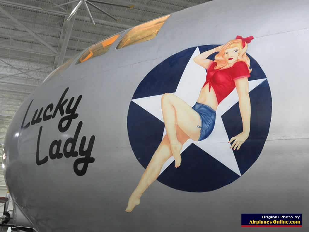 Nose art on the B-29 Superfortress "Lucky Lady", S/N 44-84076