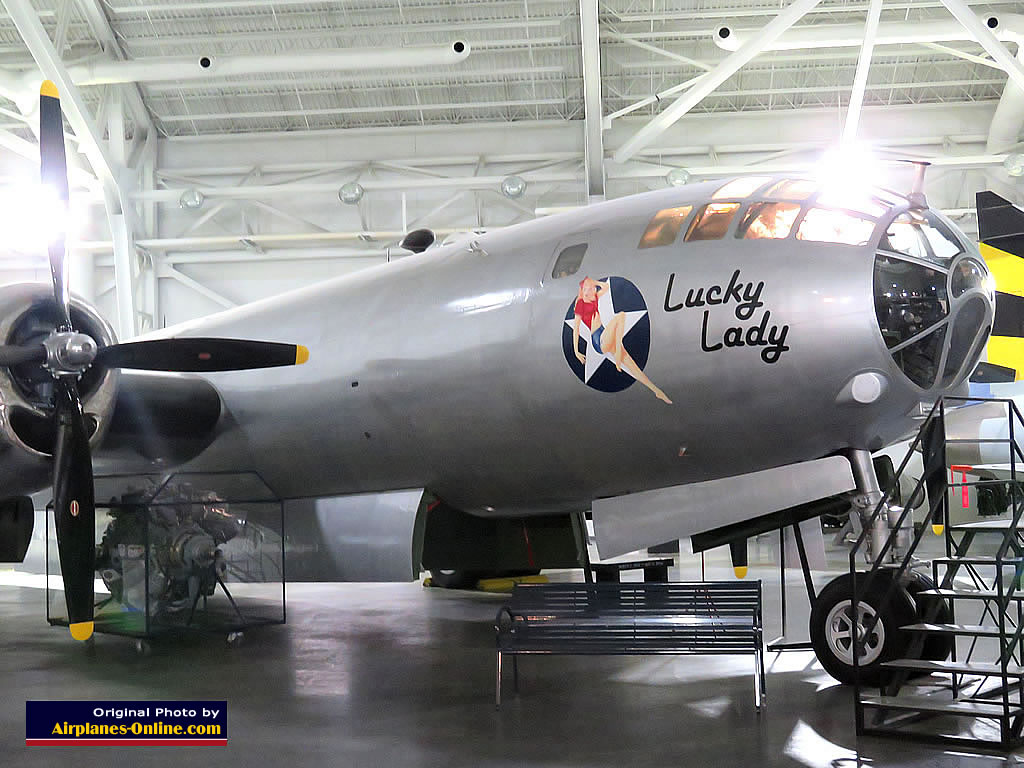 Left front fuselage view of the B-29TB Superfortress "Lucky Lady", S/N 44-84076