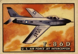 F-86D Sabre Dog from the Topps Wings Friend or Foe Trading Card Series