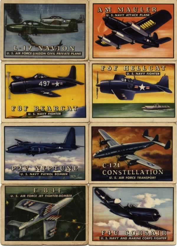 TOPPS Wings Airplane Trading Cards - Group 2 - Cards 21, 23, 25, 28, 29, 31, 33, 34