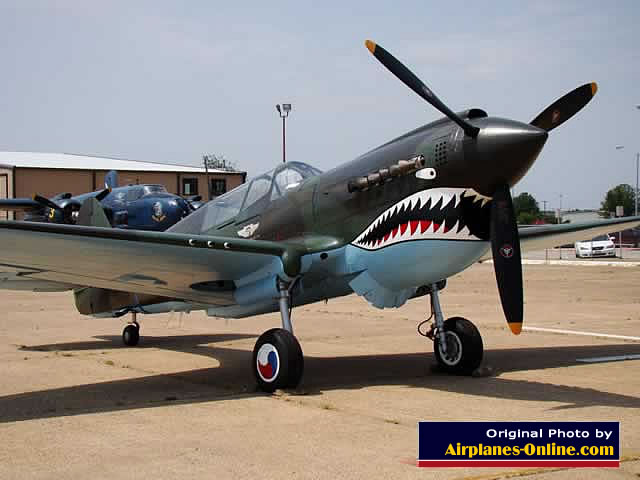Curtiss P-40 Warhawk 29629 of the Commemorative Air Force at Pounds Regional Airport in Tyler, Texas 