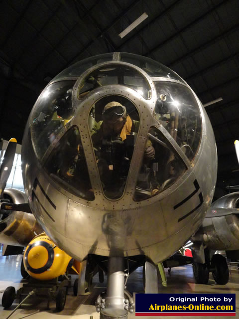Close up view of the bombardier station on the B-29 "Bockscar"