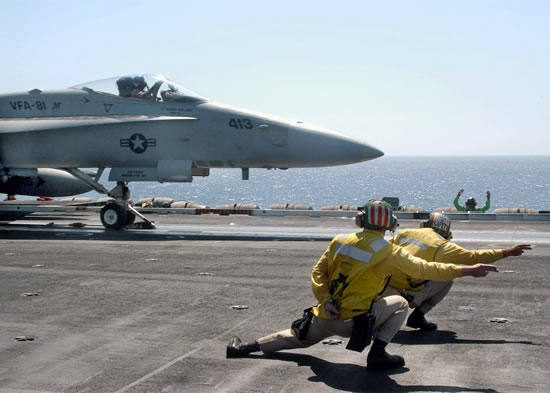 F/A-18 carrier launch operations
