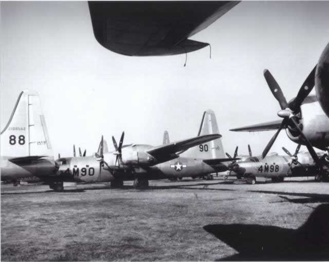 ConvairB-32 Dominator bombers stored at Walnut Ridge, Arkansas, after World War II