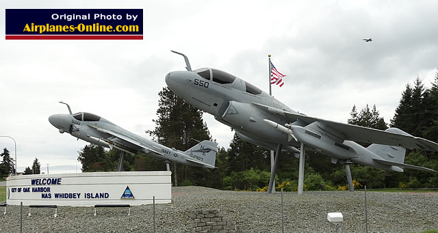 Whidbey Island Naval Air Station aircraft display, A-6 Intruder and EA-6B Prowler (May 2013)